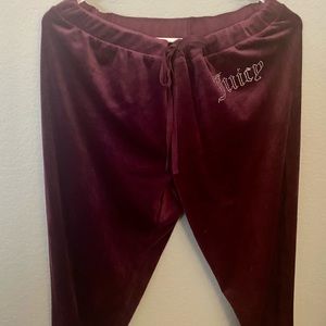 Juicy Couture Purple Velour Joggers Large pants